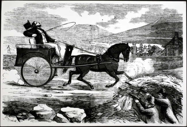 Print - Attempted assasination of Lord Leitrim, Donegal 1864 FRONT