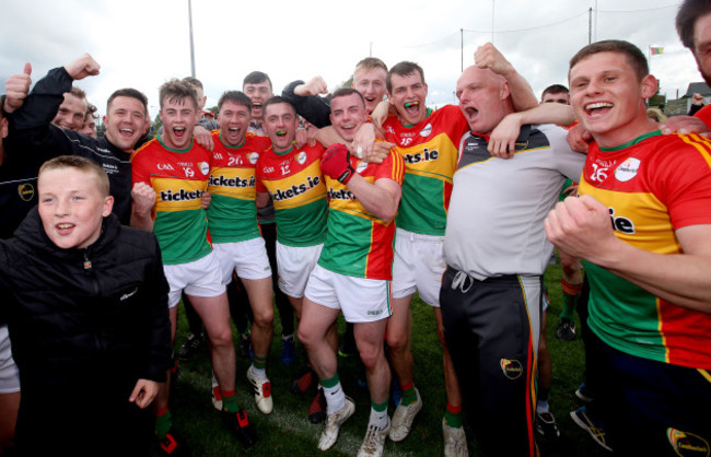 Carlow celebrate after the game