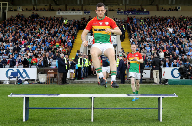 Darragh Foley leads out his team