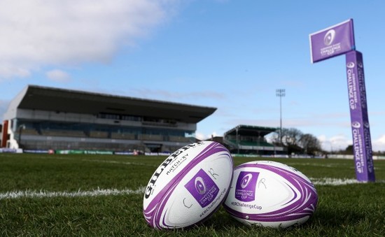 A general view of an EPCR branded flag and match balls