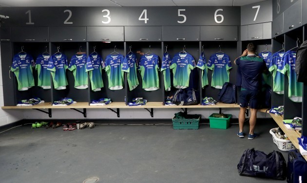 Jarrad Butler in the dressing room before the game