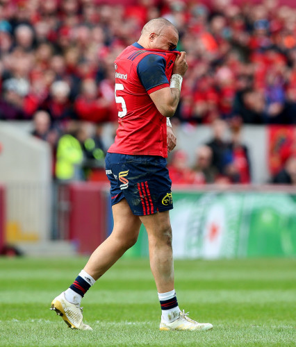 Simon Zebo dejected after being forced to leave the field with injury