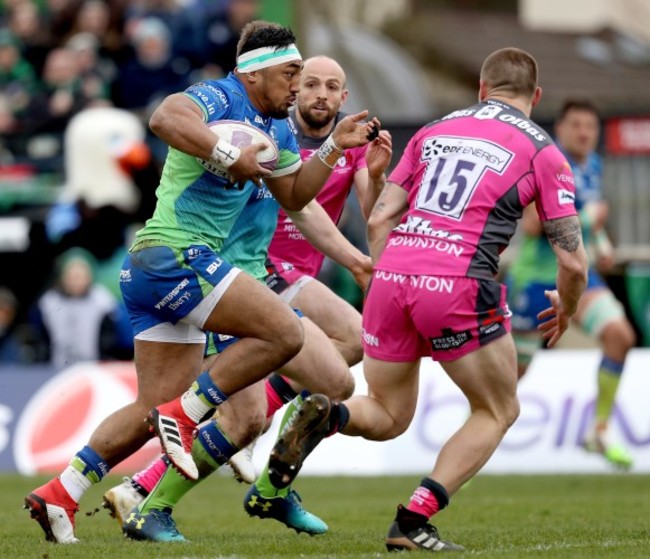 Bundee Aki on his way to scoring a try