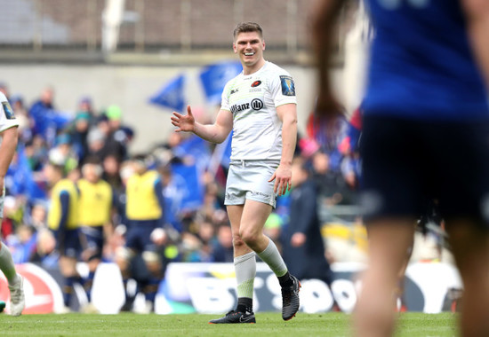 Owen Farrell reacts after a penalty decision