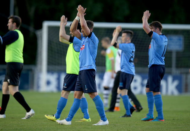 UCD players celebrate after the game