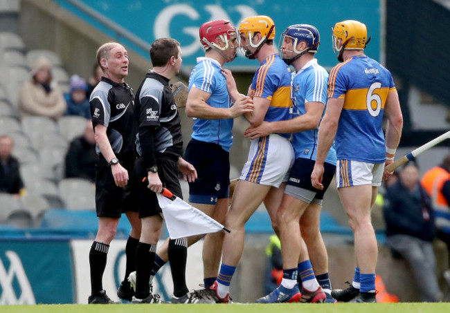 Tempers flair between Danny Sutcliffe and Barry Heffernan