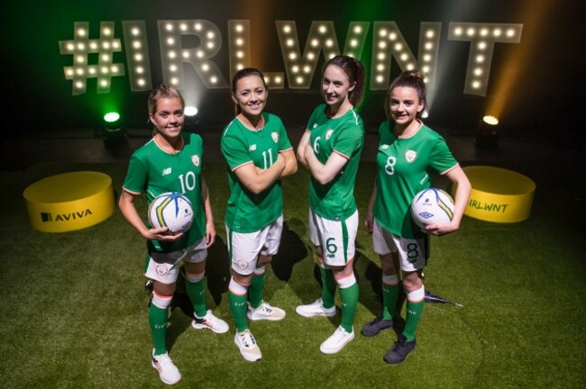 Denise O'Sullivan, Katie McCabe, Karren Duggan and Leanne Kiernan