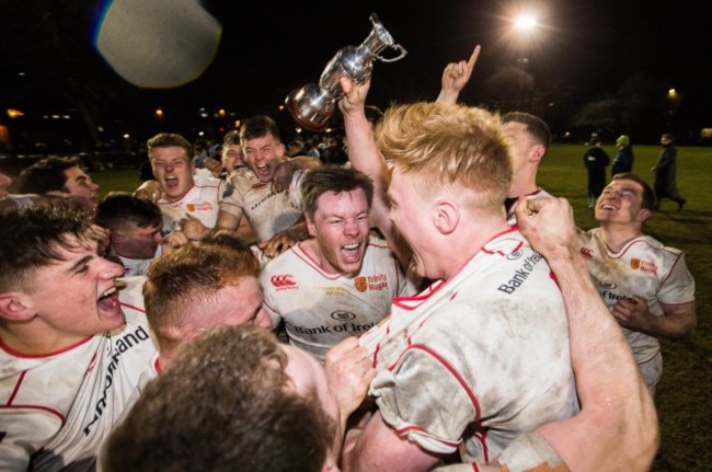 Trinity celebrate after the game