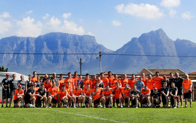 The Munster squad after training