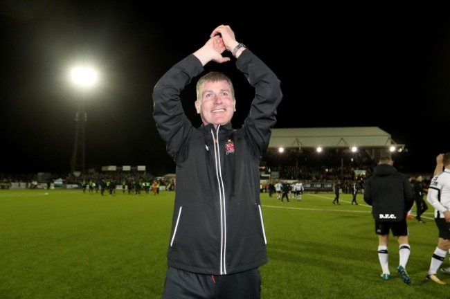 Stephen Kenny celebrates after the game