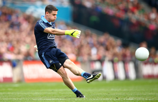 Stephen Cluxton takes a free kick