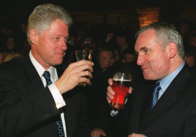 US Clinton & Ahern toast