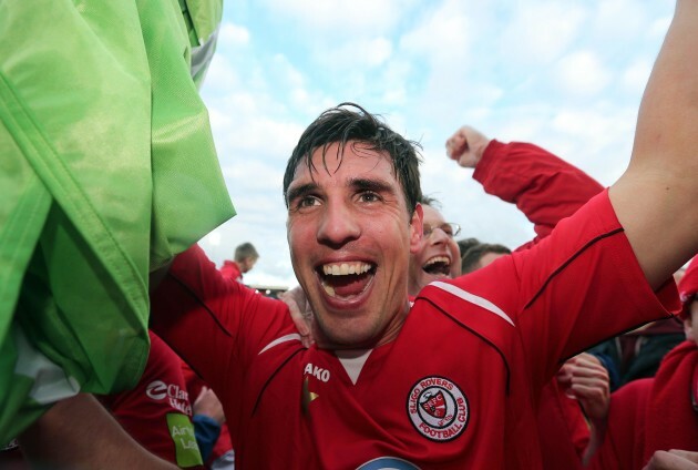 Gavin Peers celebrates after the game