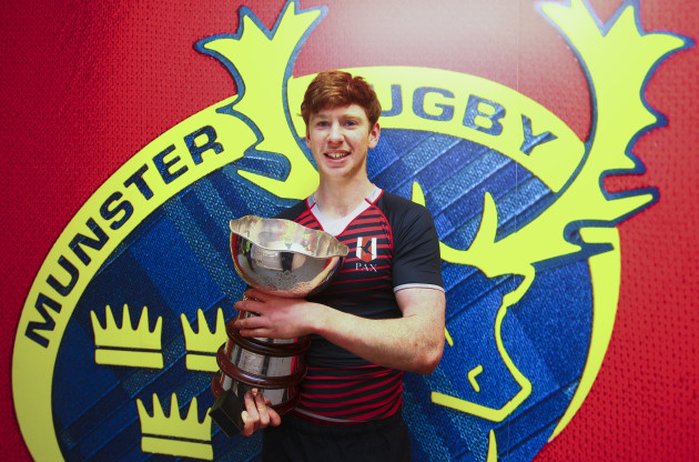Ben Healy with the trophy after the game