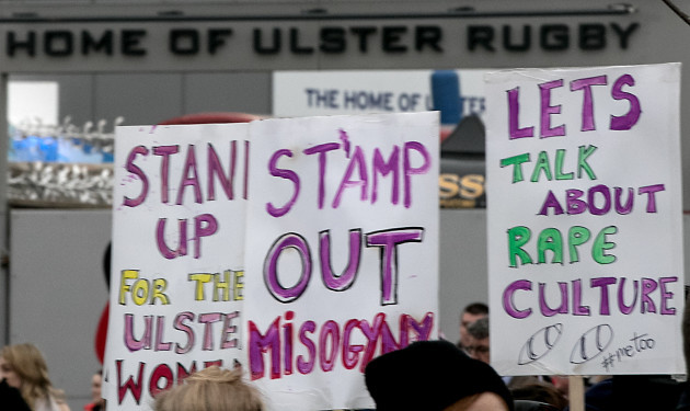 A view of the Belfast Feminist Network protest