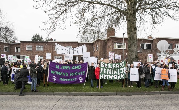 A view of the Belfast Feminist Network protest