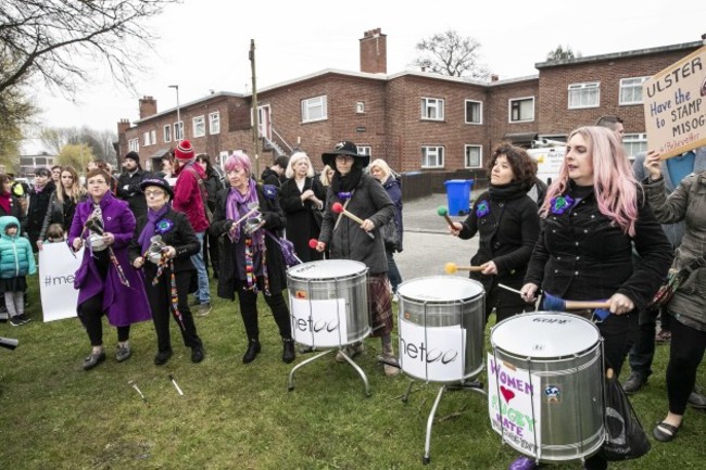 A view of the Belfast Feminist Network protest