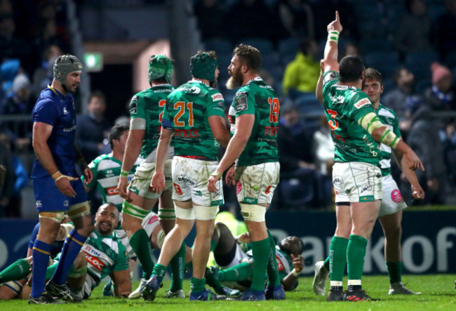 Simone Ferrari celebrates at the final whistle