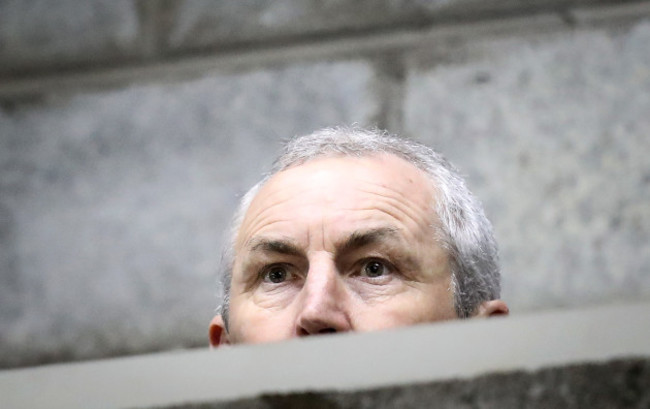 John Caulfield watches the match from the press box