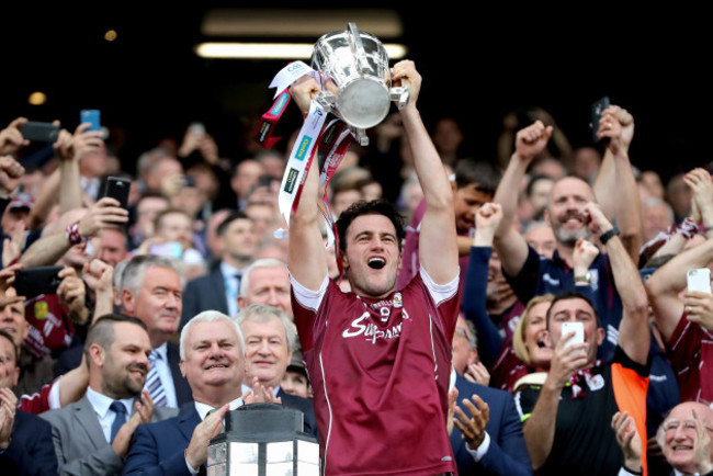 David Burke lifts the Liam McCarthy