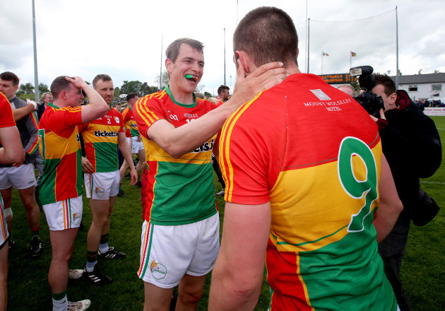 Sean Gannon celebrates after the game with Sean Murphy