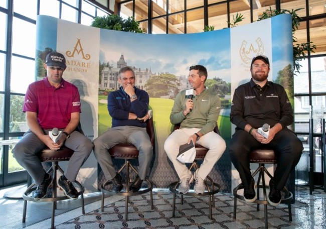 Padraig Harrington, Paul McGinley, Rory McIlroy and Shane Lowry pictured at The Golf Course at Adare Manor