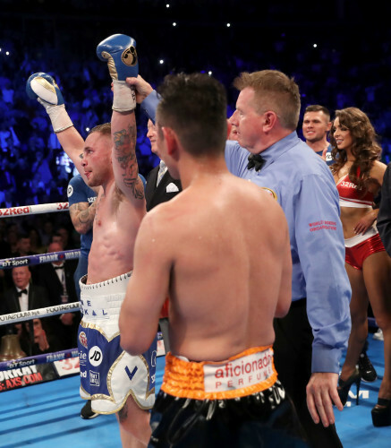 Carl Frampton is declared the winner