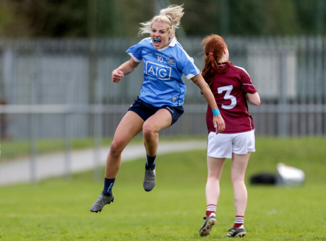 Nicole Owens celebrates after scoring a goal in the final minutes