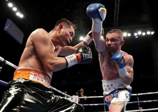 Carl Frampton (right) in action against Nonito Donaire