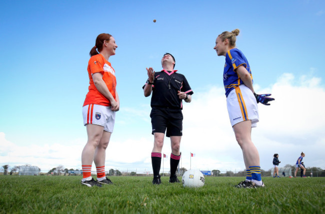 A view of the coin toss before the game