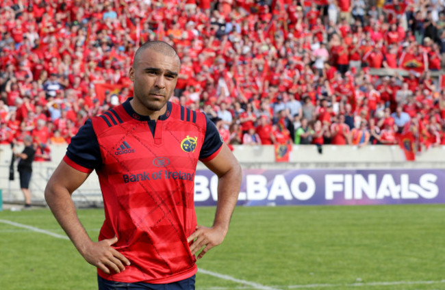 Simon Zebo dejected after the game