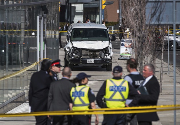 APTOPIX Canada Van Hits Pedestrians