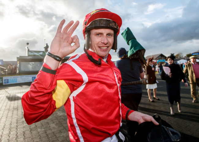 Paul Townend celebrates after he won with Patricks Park