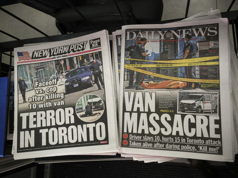 NY: New York newspapers report on van attack in Toronto, Canada