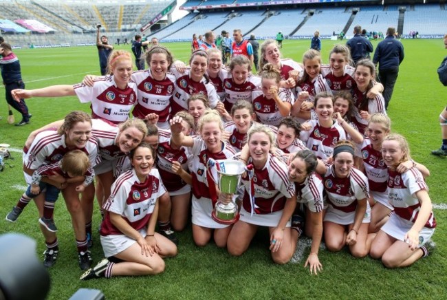 The Westmeath team celebrate winning