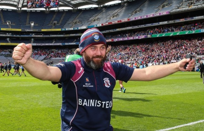 Johnny Greville celebrates winning