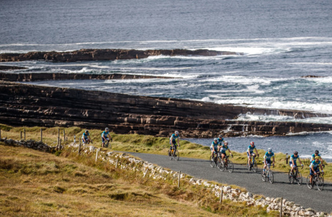 The riders as they pass through Mullaghmore