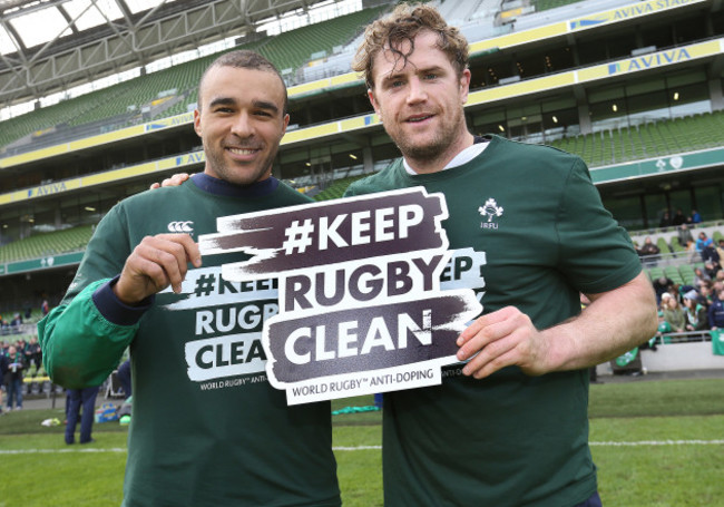 Simon Zebo and Jamie Heaslip launch the Keep Rugby Clean Campaign