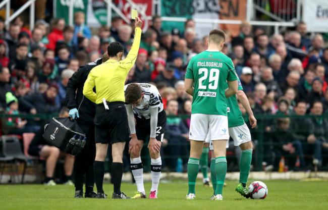 Sean Gannon is booked by Neil Doyle