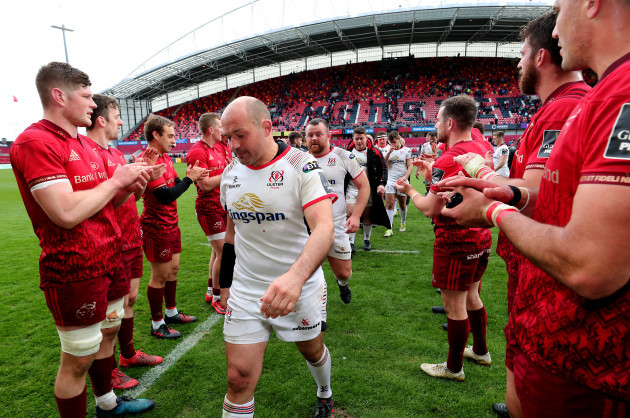 Rory Best leave the pitch