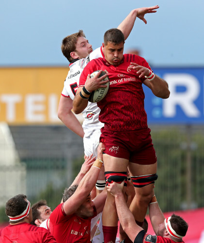 Iain Henderson with Gerbrandt Grobler at the line out