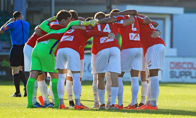 The Sligo team huddle