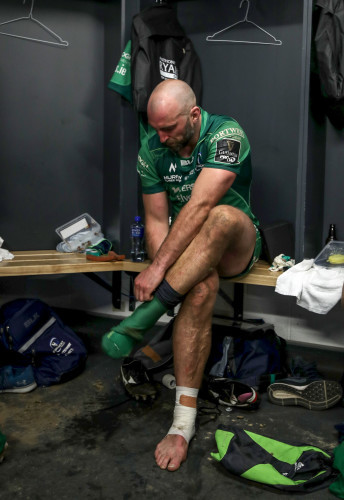 John Muldoon in the dressing room after his final game