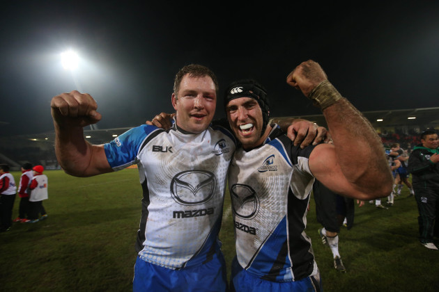 Michael Swift and John Muldoon celebrate after the match