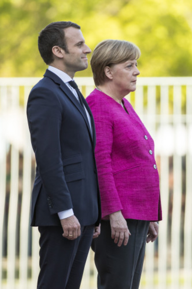 Germany: French President Emmanuel Macron Meets Angela Merkel in Berlin