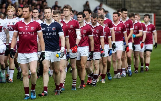 Slaughtneil during the parade of teams