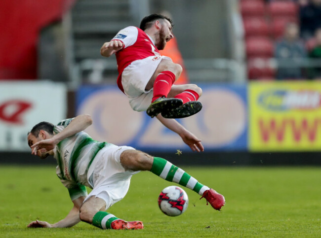 Ryan Brennan tackled by Joey O'Brien