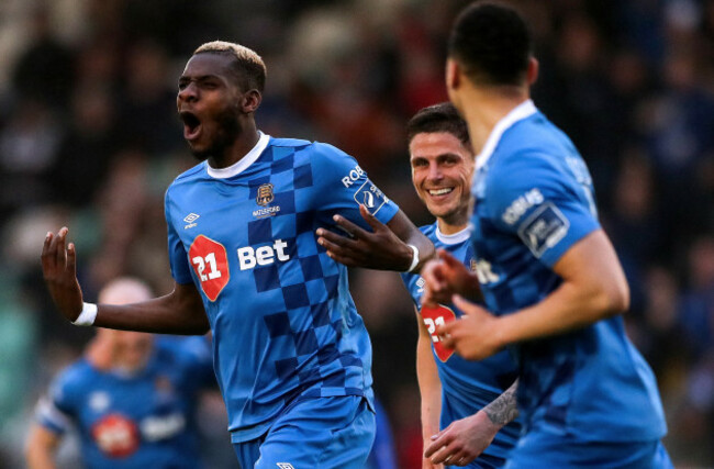 Izzy Akinade celebrates scoring his sides second goal