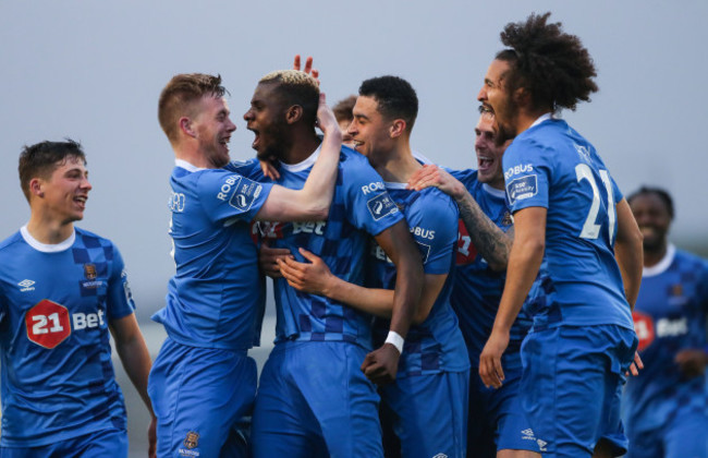 Izzy Akinade celebrates scoring his sides second goal