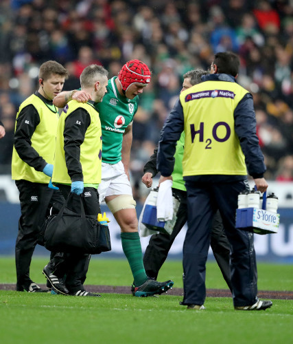 Josh van der Flier goes off injured